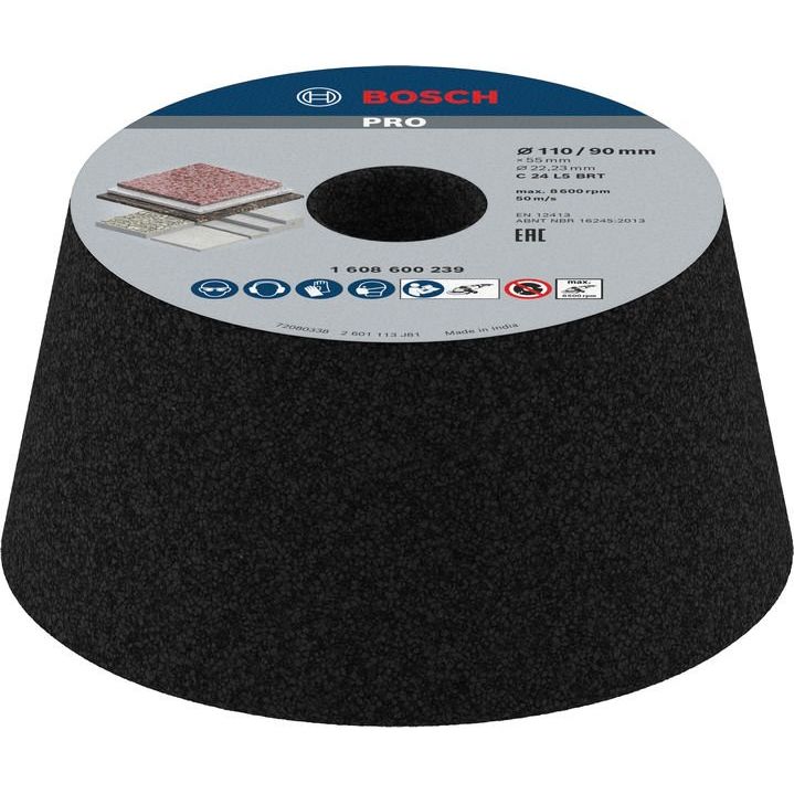Bosch - Trenn-/Schleifscheibe PRO Stone Konischer 1608600239 Schleiftopf 90 x 110