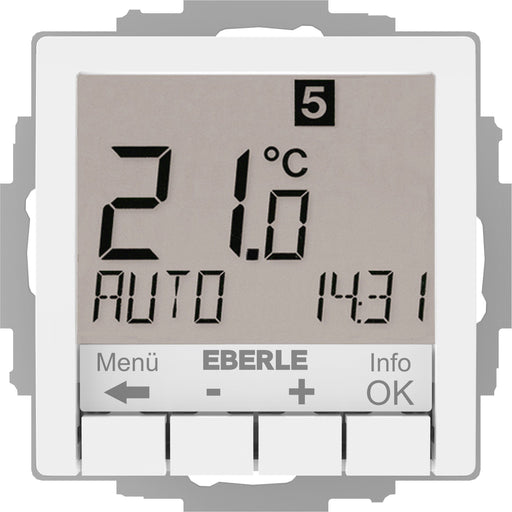 Eberle Controls - Raumthermostat/Uhrenthermostat UP-Uhrenthermostat UTE4800R-RAL9010-G55 Hinterleuchtung weiß
