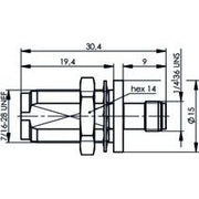 Telegärtner - Koax-Kupplung Adapter TNC-SMA (F-F) 100023868 50Ohm m.Flan. 18GHz − 5 Stück