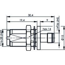 Telegärtner - Koax-Kupplung Adapter TNC-SMA (F-F) 100023868 50Ohm m.Flan. 18GHz − 5 Stück