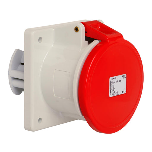 Walther Werke - CEE-Anbausteckdose (IEC 60309) Anbaudose gerade 63A 460309 3P 400V 9h IP44