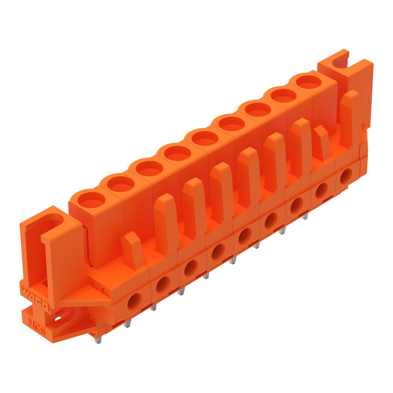WAGO - Leiterplattensteckverbinder THT-Federleiste gerade 232-169/047-000 Maß 5,08mm,orange − 25 Stück