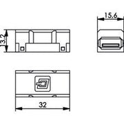 Telegärtner - Modulare Kupplung STX USB Kupplung f-f Typ A 100007529 schwarz