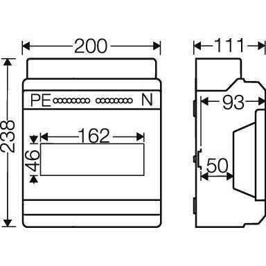 Hensel - Installationskleinverteiler Automatengehäuse KV 9109 9TE 9x18mm IP65 − 1 Stück
