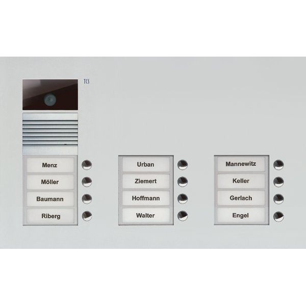 TCS Tür Control - Türstation für Türkommunikation Video-Außenstation Color AVU16120-0010 dreispaltig, f.12WE