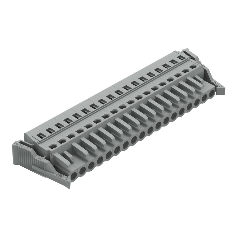 WAGO - Kabelsteckverbinder für Leiterplattensteckverbinder 1-Leiter-Federleiste 231-118/037-000 CAGECLAMP,2,5 mm²,gr − 10 Stück
