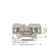 WAGO - Durchgangs-Reihenklemme 3-Leiter-Durchgangsklemme 279-993 1,5mm² − 100 Stück
