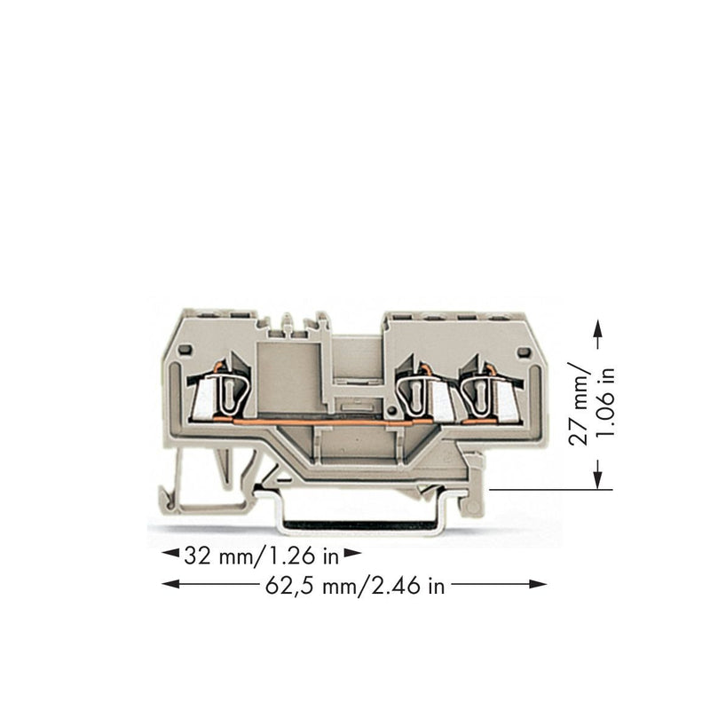WAGO - Durchgangs-Reihenklemme 3-Leiter-Durchgangsklemme 279-993 1,5mm² − 100 Stück