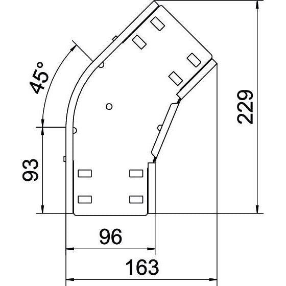 OBO Bettermann - Bogen für Kabelrinne Bogen 45 Grad RB 45 310 FT 35x100 tauchfeuerv