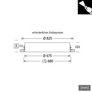 LTS Licht&Leuchten - Decken-/Wandleuchte LED-Einbauleuchte PLL 25.675.40.2/DALI 99W 4000K 5481lm