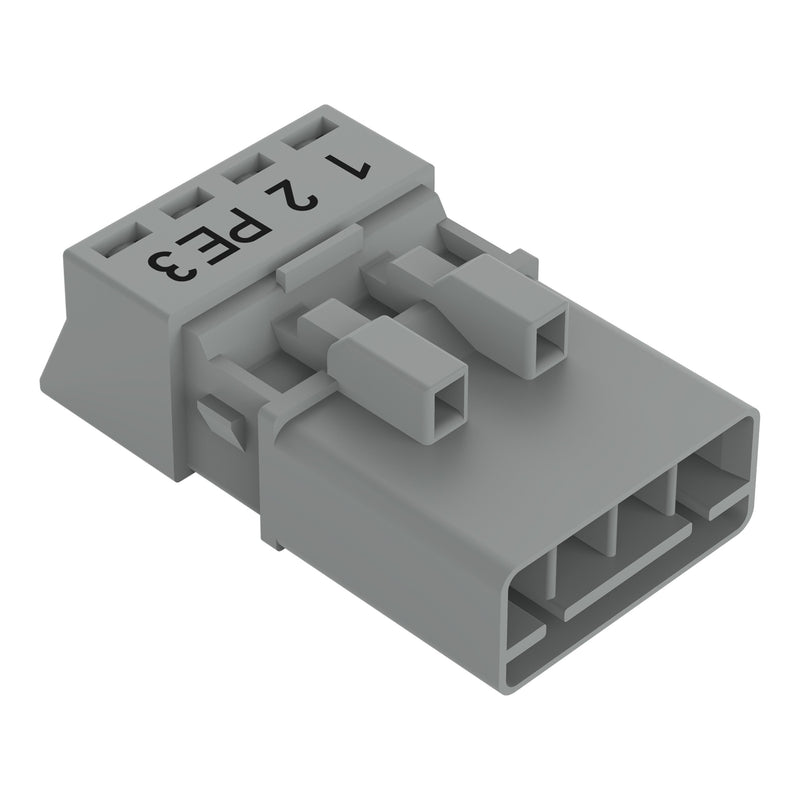WAGO - Steckverbinder für steckbare Gebäudeinstallation Stecker 4-polig 890-254/062-000 grau − 50 Stück