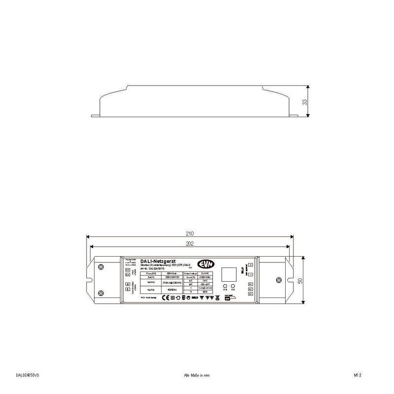EVN Lichttechnik - Steuergerät für Leuchten DALI Dimmer-Empfänger DALD24050VS inkl.Netzgerät