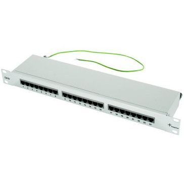 Telegärtner - Patchpanel Kupfer 19Z-Panel MPP24-H CAT.5E 100007024 1HE ungesch. RAL7035