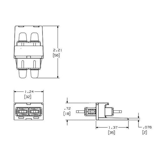 Panduit - Modulare Kupplung SC-Duplex Kupplung CMDBUSCZBU sw Keramikferrule − 30 Stück