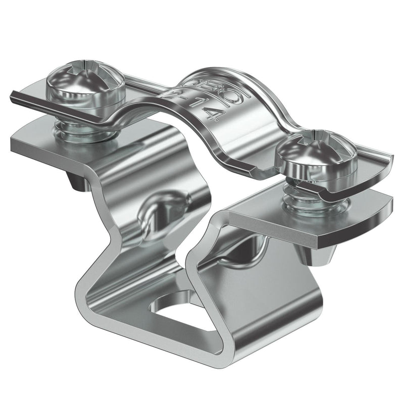 OBO Bettermann - Befestigungsschelle für Kabel/Rohre Abstandschelle ASL 733 14 ALU mit Langloch 12-14mm − 25 Stück