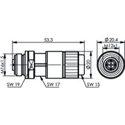 Telegärtner - Modularer Steckverbinder STX M12x1 KD X-kod. 100007546 Cat.6A(IEC) − 10 Stück
