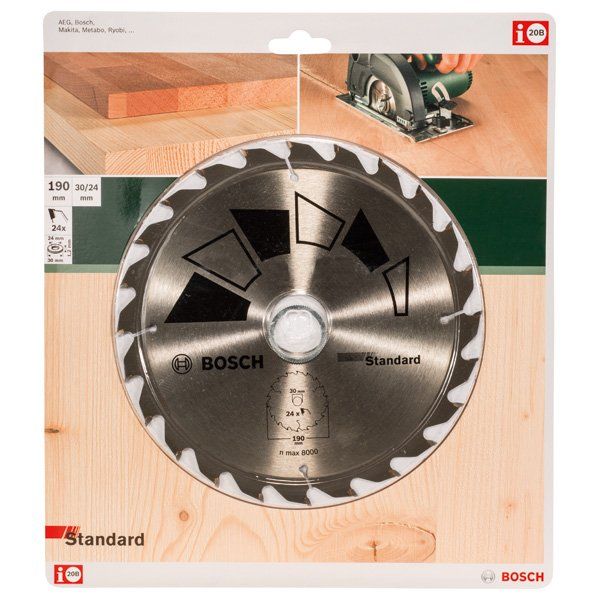 Bosch - Kreissägeblatt STANDARD D= 2609256820 190 mm Bohrung= 30