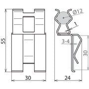 DEHN - Verbinder für Blitzschutz Bewehrungsklemme DC BK 12 FL30STBLANK DEHNclip