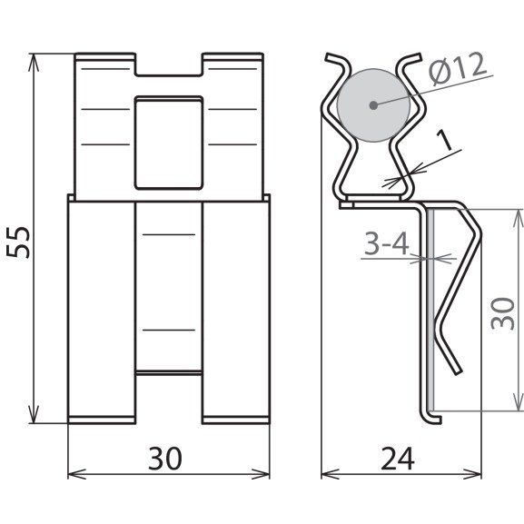 DEHN - Verbinder für Blitzschutz Bewehrungsklemme DC BK 12 FL30STBLANK DEHNclip
