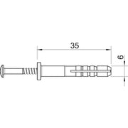 OBO Bettermann - Nageldübel Schlagdübel 910 SD 6X35 6x35mm, PA, lgr − 100 Stück
