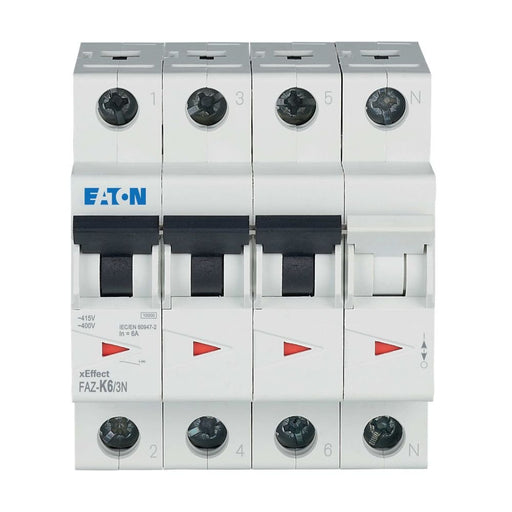 Eaton - Leitungsschutzschalter 3p. FAZ-K6/3N 6A Charakt.: K