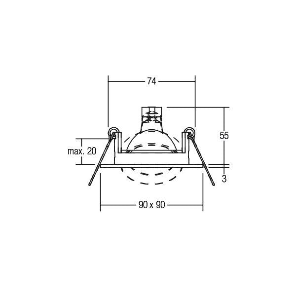 Brumberg Leuchten - Downlight/Strahler/Flutlicht NV-Einbaustrahler 20355680 GX5,3/50W silber