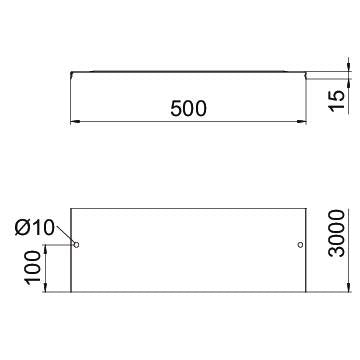 OBO Bettermann - Deckel für Kabeltragsystem Deckel rastbar DGRR 500 FT f.Gitterrinne − 3 Meter