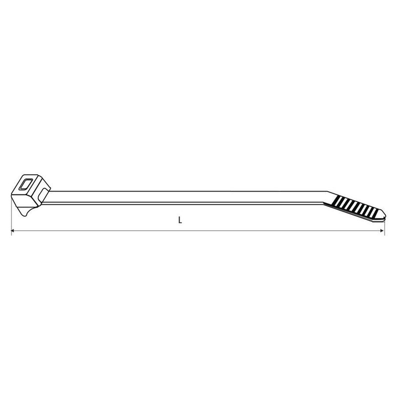 HellermannTyton - Kabelbinder CTT20R PA66 NA 100 101,6x2,5mm − 100 Stück