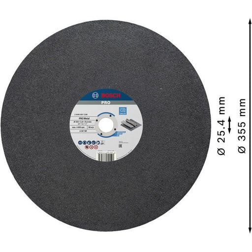 Bosch - Trenn-/Schleifscheibe PRO Metal Trennscheibe, 2608601238 355 x 2.8 x 25.4 mm
