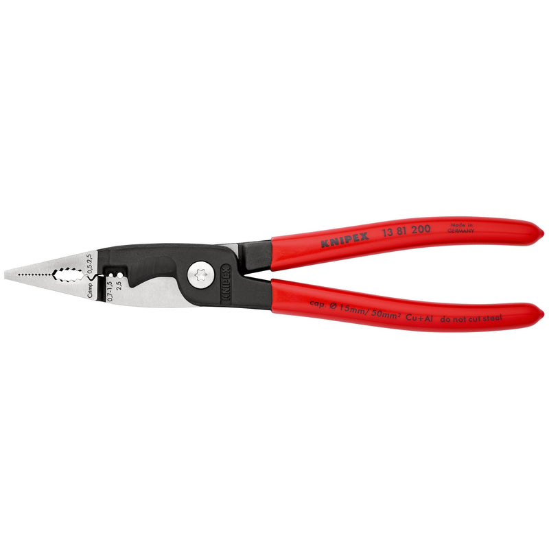 Knipex - Abisolierzange Elektro-Installationszange 13 81 200 SB 200mm
