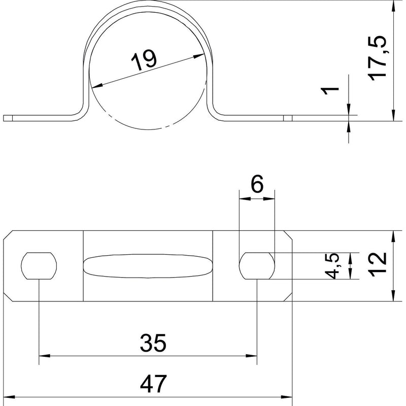 OBO Bettermann - Befestigungsschelle für Kabel/Rohre Befestigungsschelle 605 19 G galv.vz