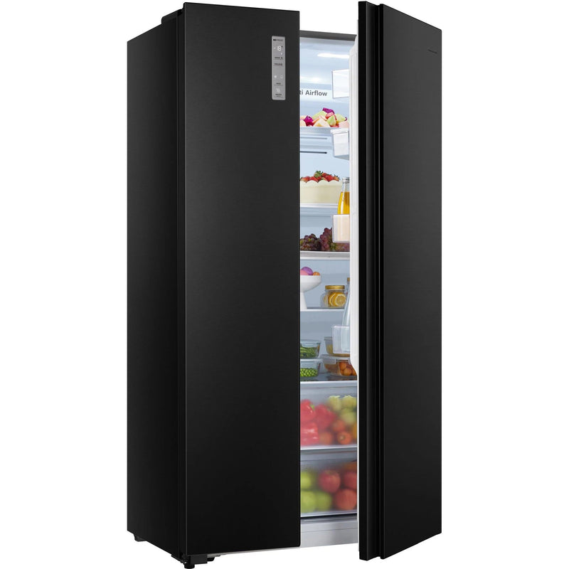 Hisense - Kühl-/Gefrierkombination Kühl/Gefrierkombi SbS RS677N4AFC black steel look