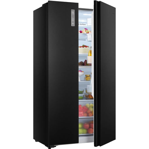 Hisense - Kühl-/Gefrierkombination Kühl/Gefrierkombi SbS RS677N4AFC black steel look
