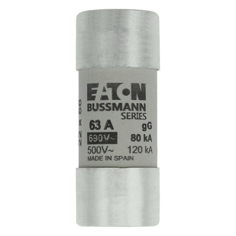 Eaton - Zylindrische Sicherung Sicherungseinsatz Nieders. CYLINDRICA#C22G63 63A AC 690V 80kA − 10 Stück