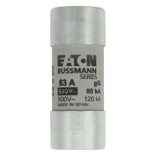 Eaton - Zylindrische Sicherung Sicherungseinsatz Nieders. CYLINDRICA#C22G63 63A AC 690V 80kA − 10 Stück