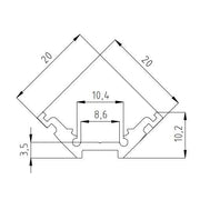 Barthelme - Mechanisches Zubehör/Ersatzteile für Leuchten Alu-Profil 62378083 3020mm, schwarz