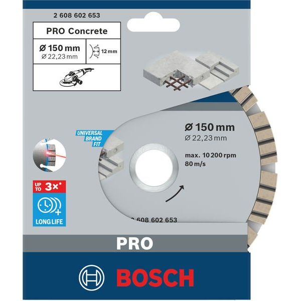 Bosch - Trenn-/Schleifscheibe Diamanttrennscheibe 2608602653 PRO Concrete