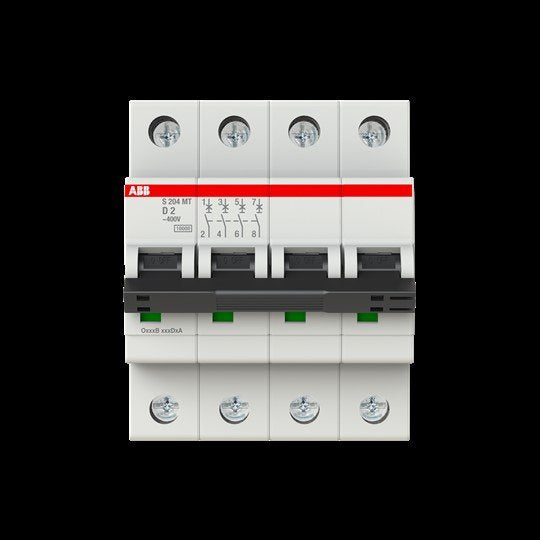ABB Stotz S&J - Leitungsschutzschalter Sicherungsautomat S204MT-D2 10kA, 2A, 4P