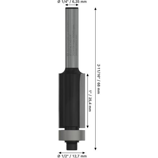 Bosch - Fräser PRO Bündigfräser, 2608629692 untenliegendes