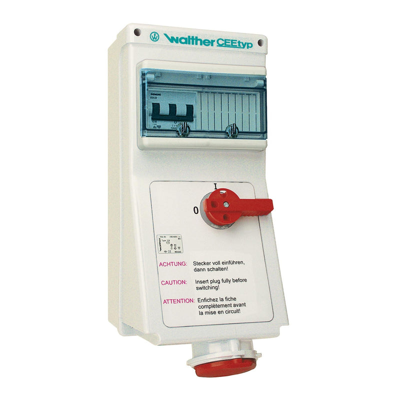 Walther Werke - CEE-Steckdose abschaltbar, abgesichert (IEC 60309) Wandsteckdose AL110404SA 16A 4P 4h