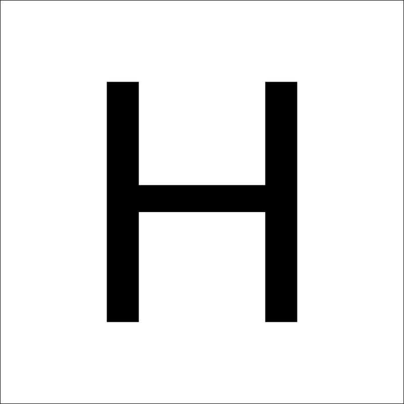 RZB - Beschriftung Buchstaben/Zahlen Buchstabe "H" 99223.013.H 120mm  − 1 Stück