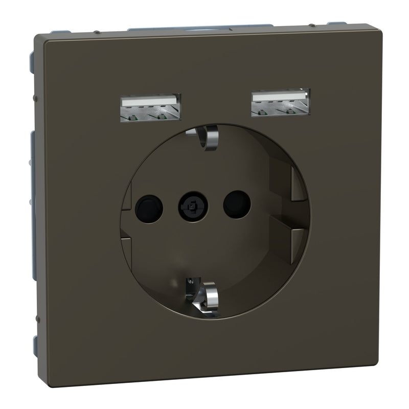 Merten - Steckdose SCHUKO-Steckdose MEG2366-6052 m.USB Ladegerät moca