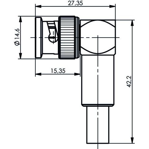 Telegärtner - Koax-Steckverbinder BNC Kabelwinkelstecker 100023308 cr/cr für RG 58(G1)