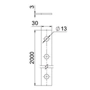 OBO Bettermann - Montageband Lochband für Freiflächensy LB FT stem 30x2000x3 Stahl − 10 Stück