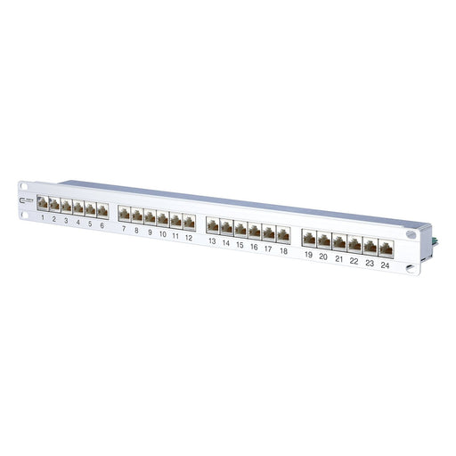 Metz Connect - Patchpanel Kupfer 24-Port Panel E-DAT C6A 130855C-E 1HE Alu
