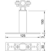 OBO Bettermann - Distanzhalter für Blitzschutz Abstandhalter ISO ISO-A-150 8 m. Befest. f. RD 8 − 15 Stück