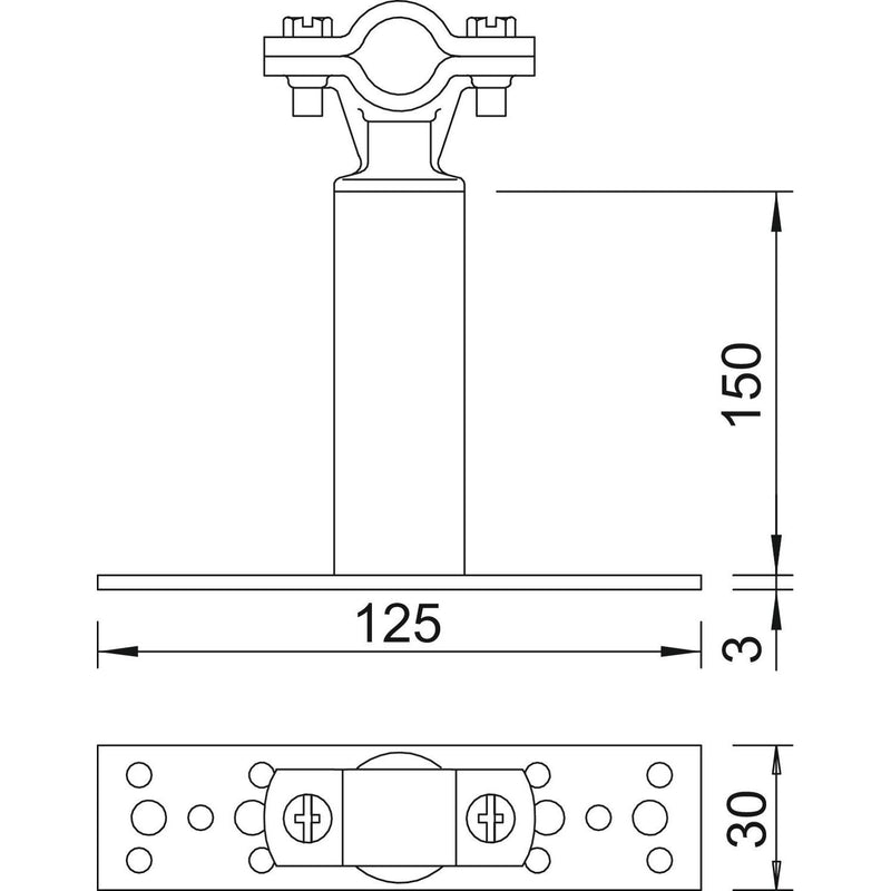 OBO Bettermann - Distanzhalter für Blitzschutz Abstandhalter ISO ISO-A-150 8 m. Befest. f. RD 8 − 15 Stück