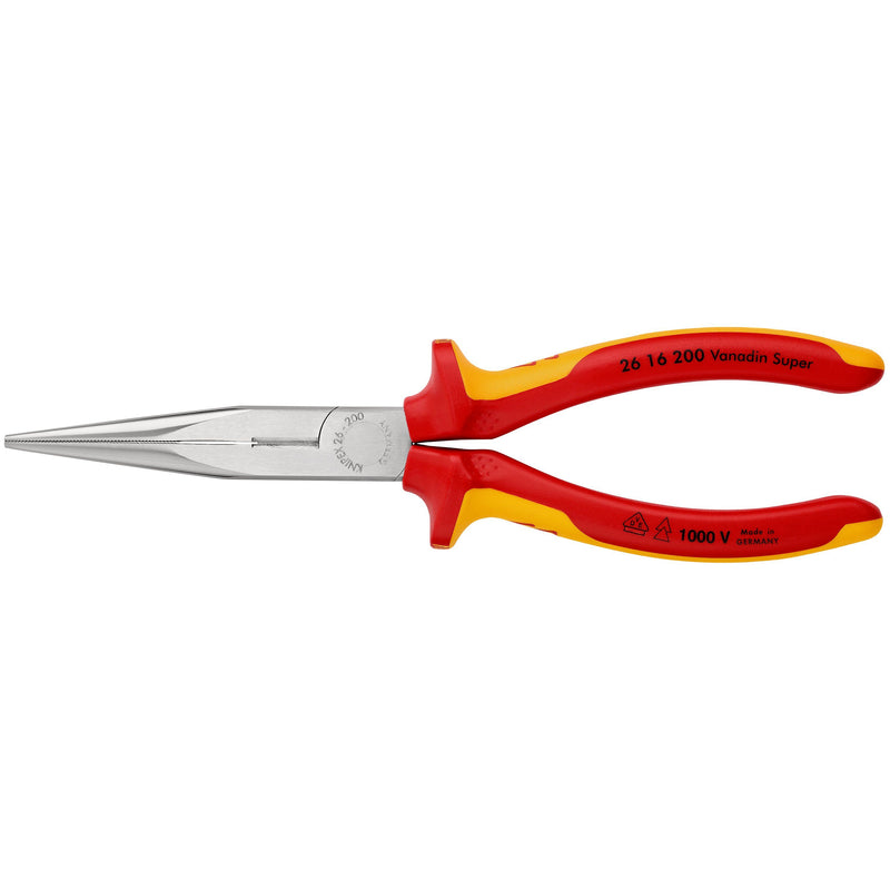 Knipex - Flachzange Flachrundzange 26 16 200 mit Schneide, 200mm