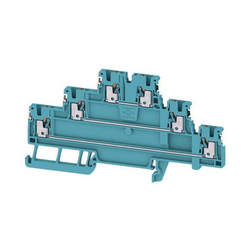 Weidmüller - Durchgangs-Reihenklemme Klemme, PUSH IN A3T 1.5 DL BL − 50 Stück