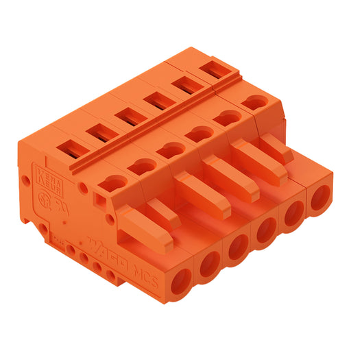 WAGO - Kabelsteckverbinder für Leiterplattensteckverbinder 1-Leiter-Federleiste 231-306/102-000 CAGECLAMP,2,5mm²,or − 50 Stück
